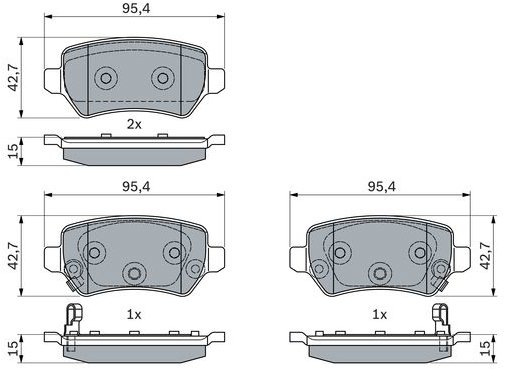 BOSCH Sada brzdových destiček 0 986 494 954