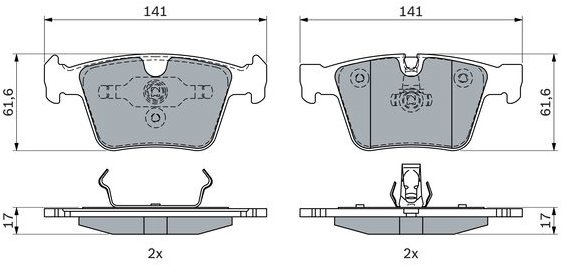 BOSCH Sada brzdových destiček 0 986 494 967