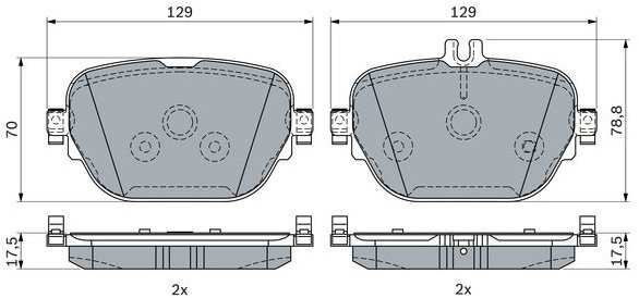 BOSCH Sada brzdových destiček 0 986 424 439