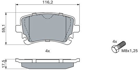 BOSCH Sada brzdových destiček 0 986 494 889