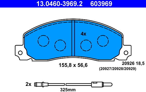 ATE 603969 Sada brzdových destiček 13.0460-3969.2
