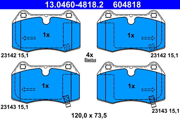 ATE 604818 Sada brzdových destiček 13.0460-4818.2