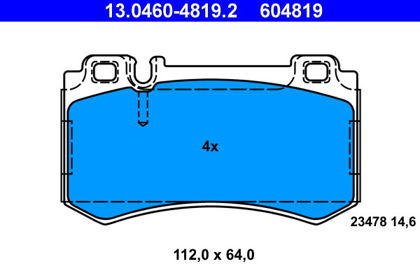 ATE 604819 Sada brzdových destiček 13.0460-4819.2
