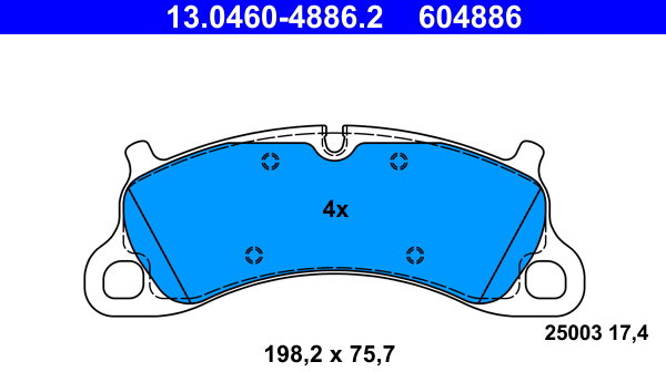 ATE 604886 Sada brzdových destiček 13.0460-4886.2