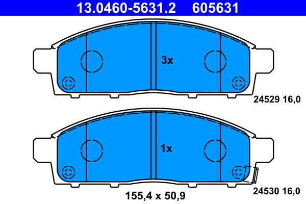 ATE 605631 Sada brzdových destiček 13.0460-5631.2
