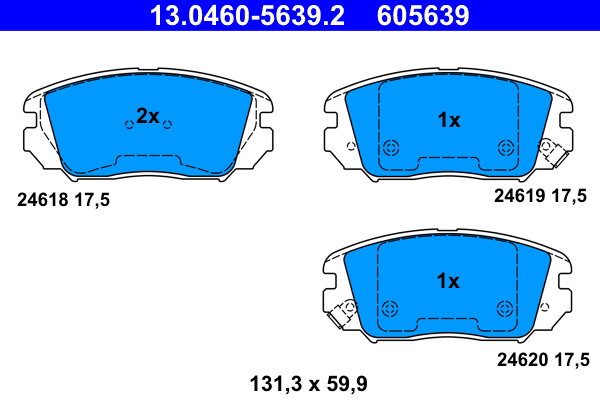 ATE 605639 Sada brzdových destiček 13.0460-5639.2