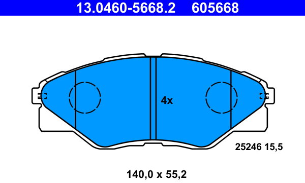 ATE 605668 Sada brzdových destiček 13.0460-5668.2
