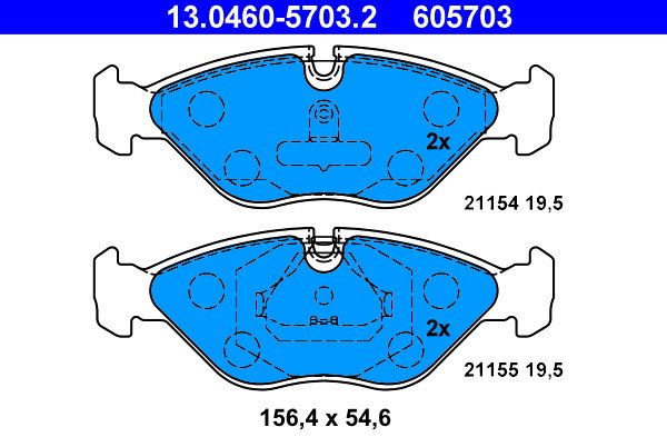ATE 605703 Sada brzdových destiček 13.0460-5703.2