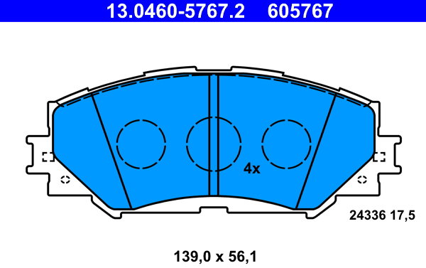 ATE 605767 Sada brzdových destiček 13.0460-5767.2