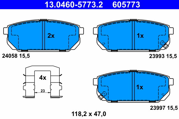 ATE 605773 Sada brzdových destiček 13.0460-5773.2