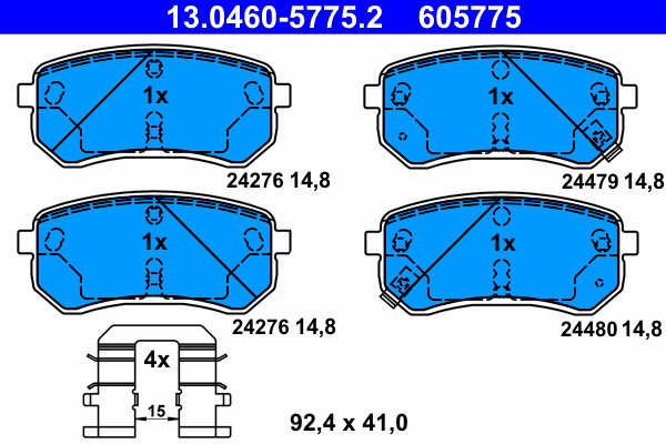 ATE 605775 Sada brzdových destiček 13.0460-5775.2