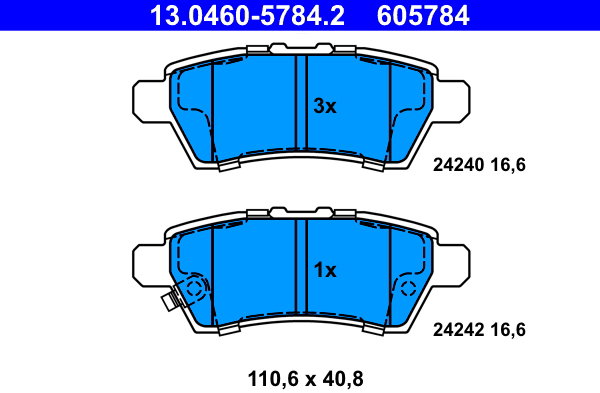 ATE 605784 Sada brzdových destiček 13.0460-5784.2