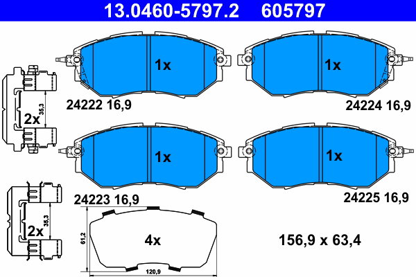 ATE 605797 Sada brzdových destiček 13.0460-5797.2