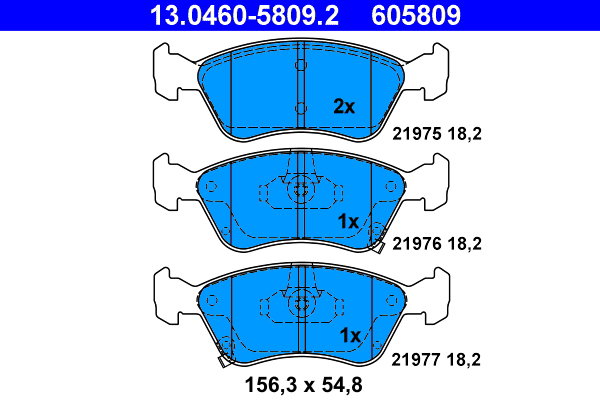 ATE 605809 Sada brzdových destiček 13.0460-5809.2
