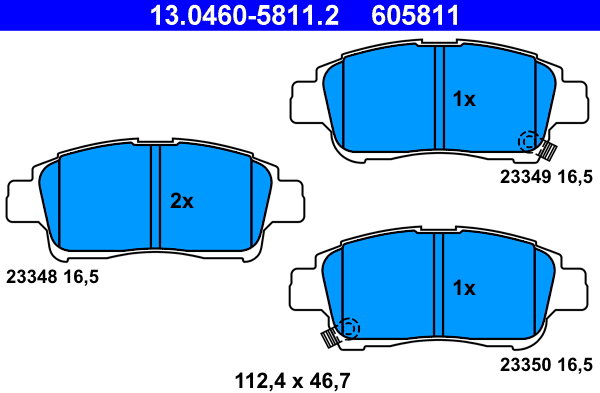 ATE 605811 Sada brzdových destiček 13.0460-5811.2