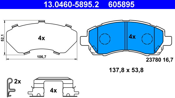 ATE 605895 Sada brzdových destiček 13.0460-5895.2