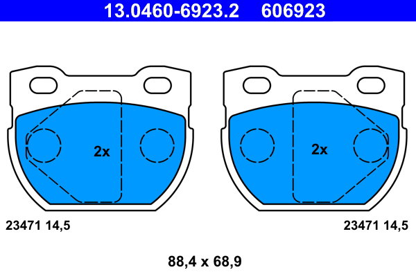 ATE 606923 Sada brzdových destiček 13.0460-6923.2