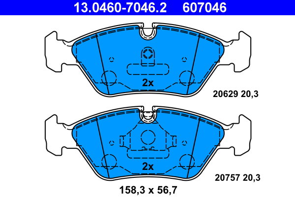 ATE 607046 Sada brzdových destiček 13.0460-7046.2