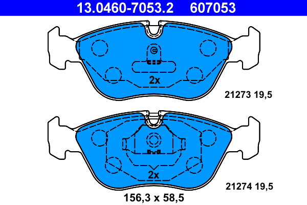 ATE 607053 Sada brzdových destiček 13.0460-7053.2