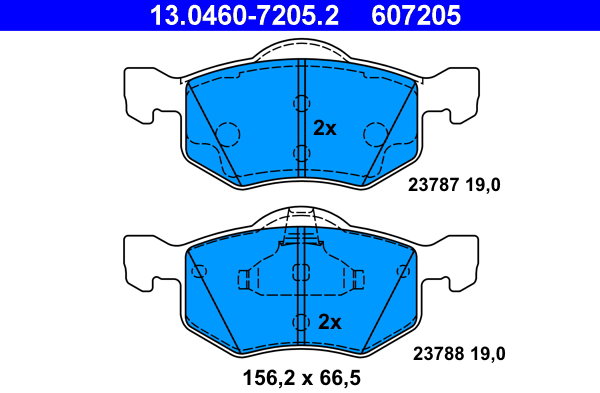 ATE 607205 Sada brzdových destiček 13.0460-7205.2