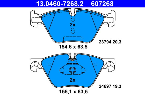 ATE 607268 Sada brzdových destiček 13.0460-7268.2