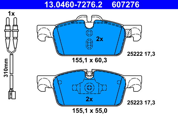 ATE 607276 Sada brzdových destiček 13.0460-7276.2
