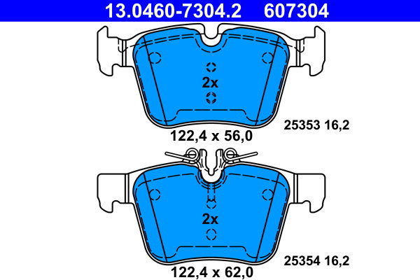 ATE 607304 Sada brzdových destiček 13.0460-7304.2