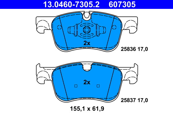 ATE 607305 Sada brzdových destiček 13.0460-7305.2