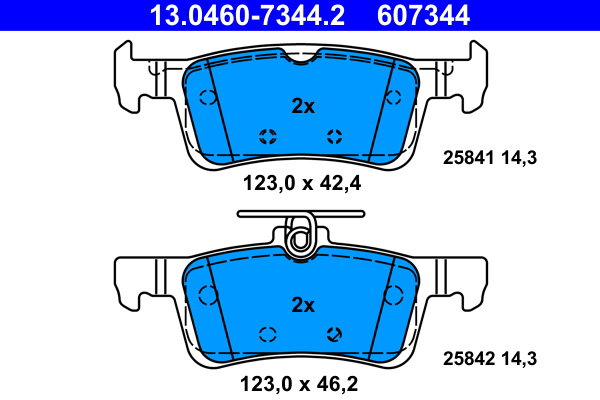ATE 607344 Sada brzdových destiček 13.0460-7344.2