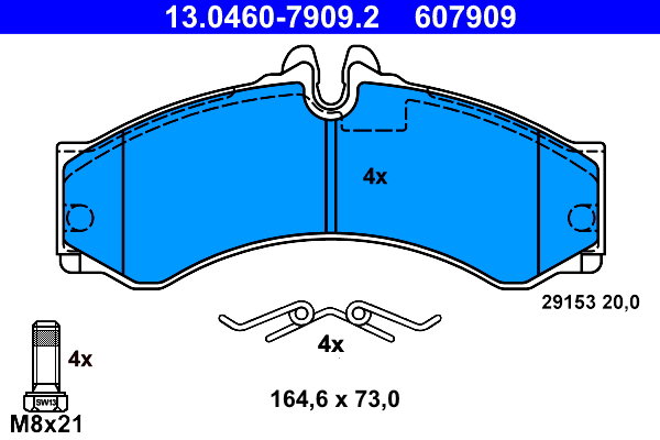ATE 607909 Sada brzdových destiček 13.0460-7909.2