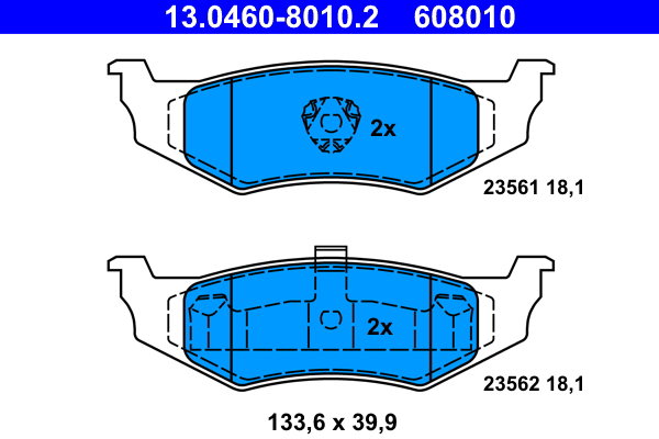 ATE 608010 Sada brzdových destiček 13.0460-8010.2