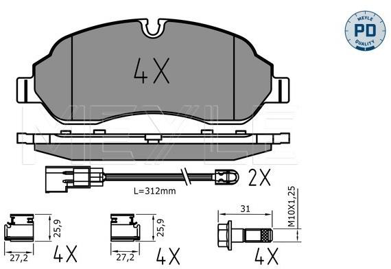 MEYLE Brzdové destičky 025 220 3417/PD
