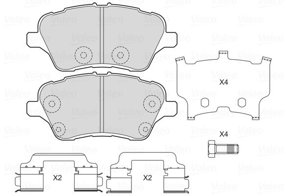VALEO Brzdové destičky 601703