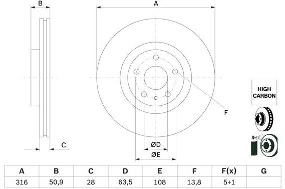 BOSCH brzdový kotouč 0 986 479 D46, sada 2 ks, sada 2 ks