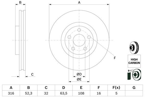 BOSCH brzdový kotouč 0 986 479 D48, sada 2 ks, sada 2 ks