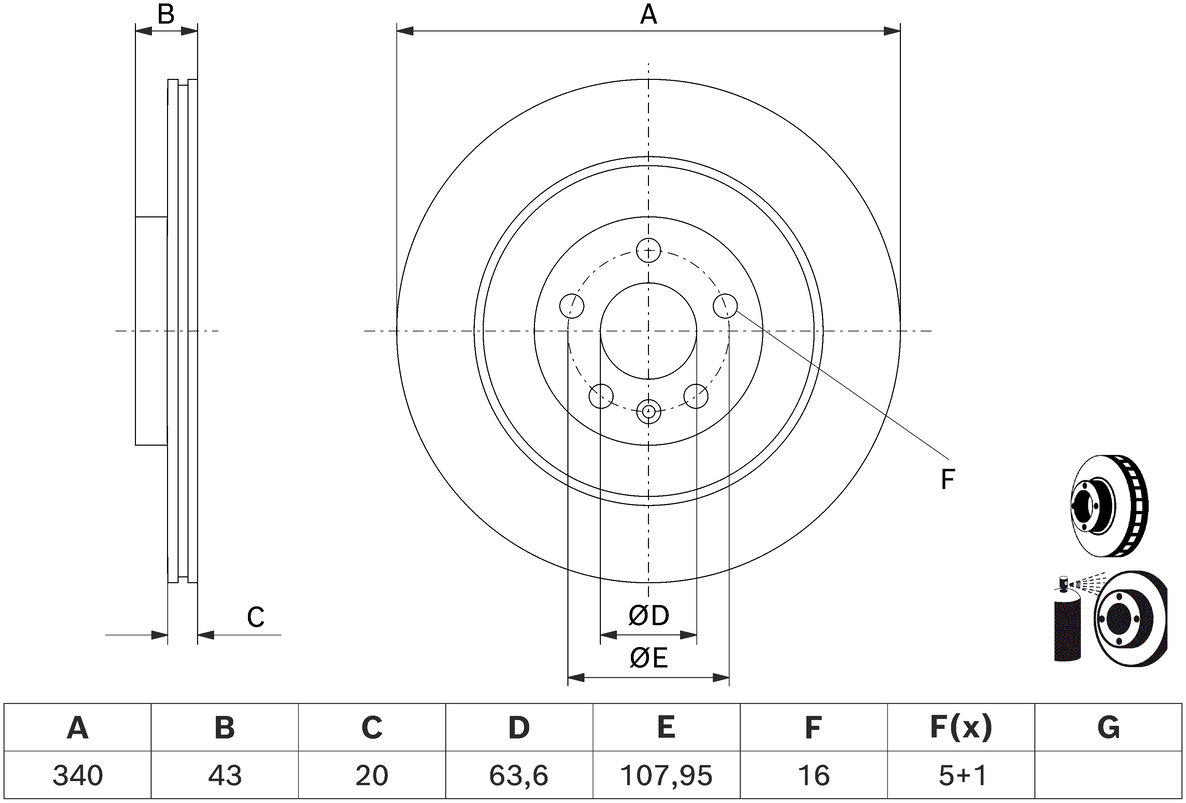 BOSCH brzdový kotouč 0 986 479 D97, sada 2 ks, sada 2 ks