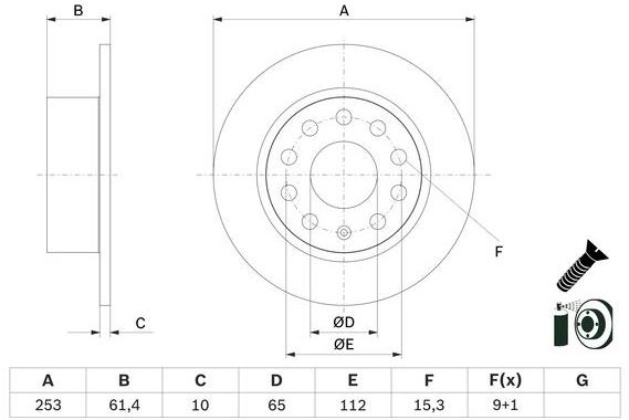 BOSCH brzdový kotouč 0 986 479 E00, sada 2 ks, sada 2 ks