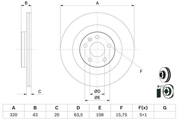 BOSCH brzdový kotouč 0 986 479 E87, sada 2 ks, sada 2 ks