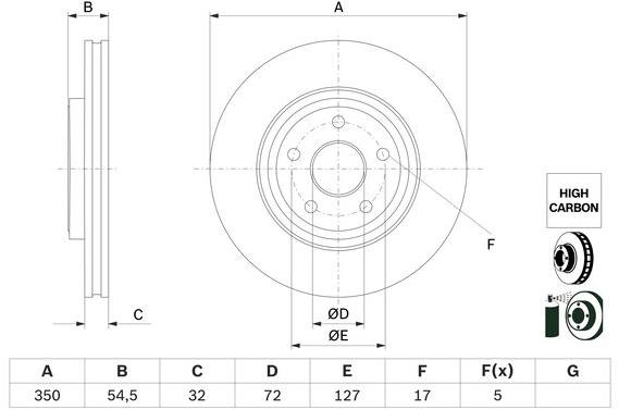 BOSCH brzdový kotouč 0 986 479 F01, sada 2 ks, sada 2 ks