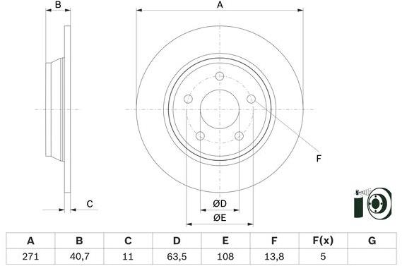 BOSCH brzdový kotouč 0 986 479 F78, sada 2 ks, sada 2 ks