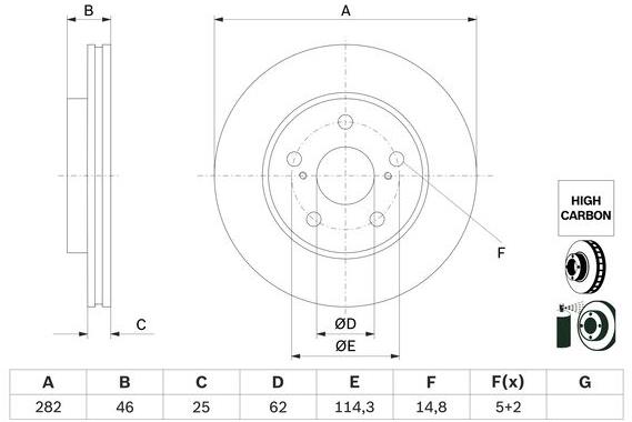 BOSCH brzdový kotouč 0 986 479 F92, sada 2 ks, sada 2 ks
