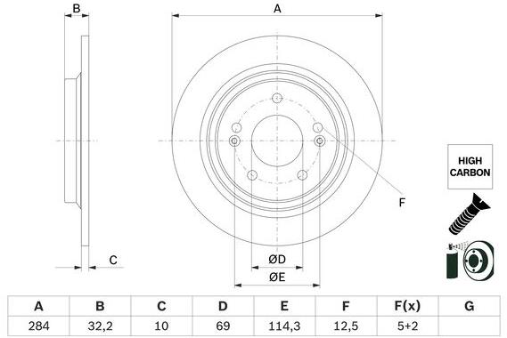 BOSCH brzdový kotouč 0 986 479 G77, sada 2 ks, sada 2 ks