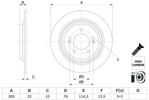 BOSCH brzdový kotouč 0 986 479 H01, sada 2 ks, sada 2 ks
