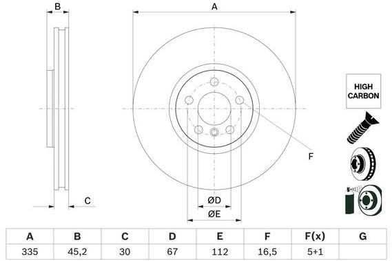 BOSCH brzdový kotouč 0 986 479 H10, sada 2 ks, sada 2 ks