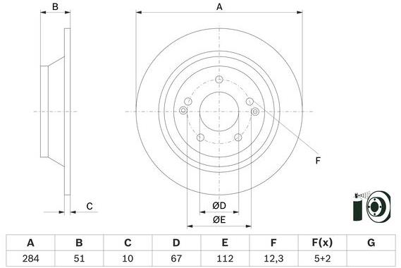 BOSCH brzdový kotouč 0 986 479 H11, sada 2 ks, sada 2 ks