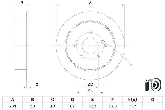 BOSCH brzdový kotouč 0 986 479 H16, sada 2 ks, sada 2 ks