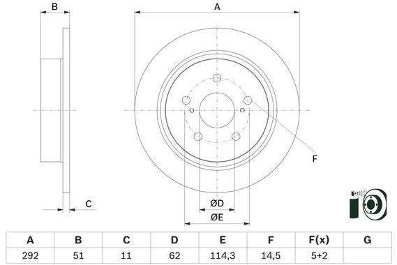 BOSCH brzdový kotouč 0 986 479 H27, sada 2 ks, sada 2 ks