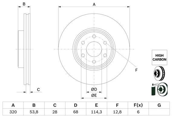 BOSCH brzdový kotouč 0 986 479 H29, sada 2 ks, sada 2 ks