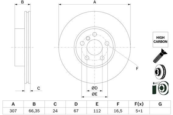 BOSCH brzdový kotouč 0 986 479 H33, sada 2 ks, sada 2 ks