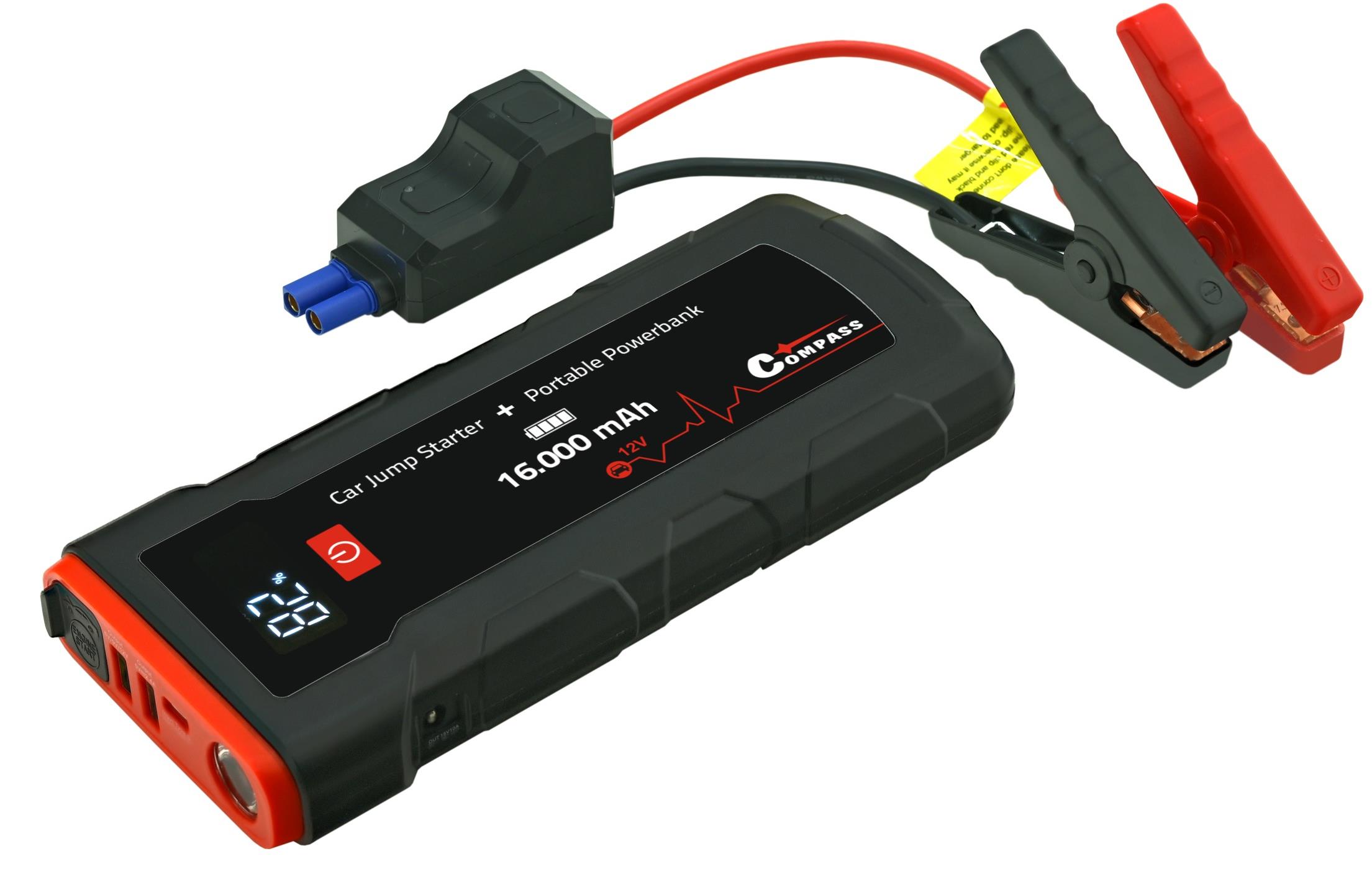 Compass Powerbanka s funkcí Smart Jump Starter, 16.000 mAh, 2000 A